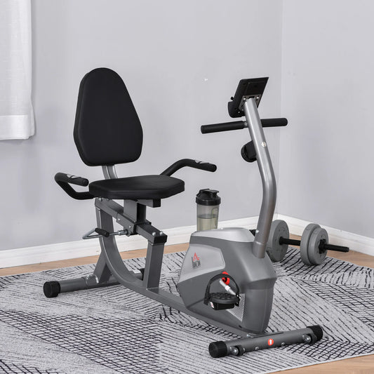 HOMCOM Static Bike with Reclining LCD Screen and 8 Levels of Magnetic Resistance.