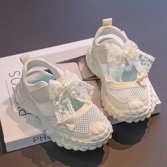 Lightweight mesh shoes for girls ages 26-37, ideal for sports and school in the summer.
