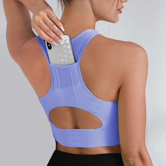 Women's Sports Bra Crop Top Fitted Gym Yoga Workout Bra. Durable and Comfortable.