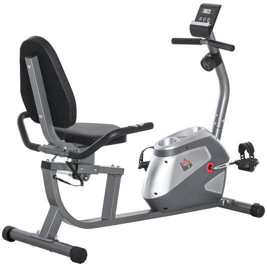 HOMCOM Static Bike with Reclining LCD Screen and 8 Levels of Magnetic Resistance.