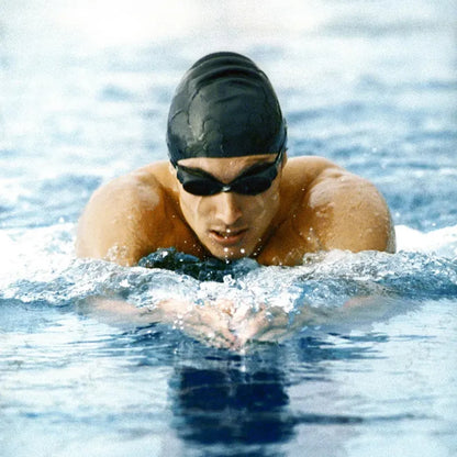 Cuffia da nuoto extra large in silicone per capelli lunghi, unisex e ad alta elasticità con copertura per orecchie.