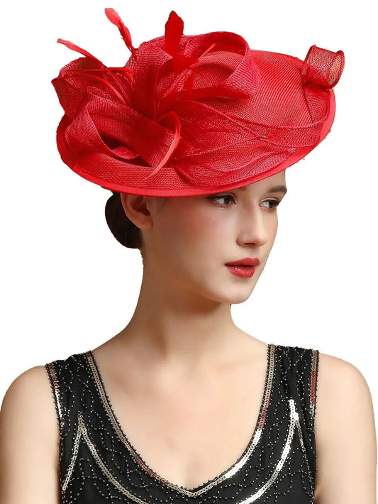 Vendo un grande cappello fantasia Multicolor Kentucky Derby per feste e matrimoni eleganti. Perfetto per la primavera!