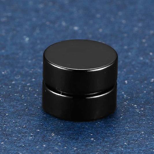 1 paio di orecchini a clip magnetici Orecchini a bottone in acciaio inossidabile per uomo Donna Set di orecchini a clip non penetranti con magnete CZ nero