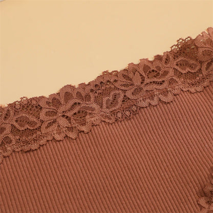 Set da 5 mutandine di cotone con pizzo floreale, patchwork, taglie S-XL, per un look moderno e confortevole.