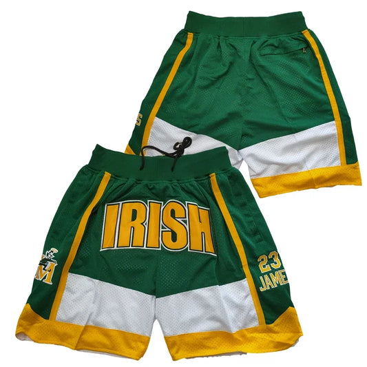 Basketball Shorts IRISH 23 Pockets Sewing Embroidery Outdoor Sports