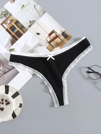 Pacco da 5 tanga di cotone donna, sexy e confortevoli, disponibili in vari colori.