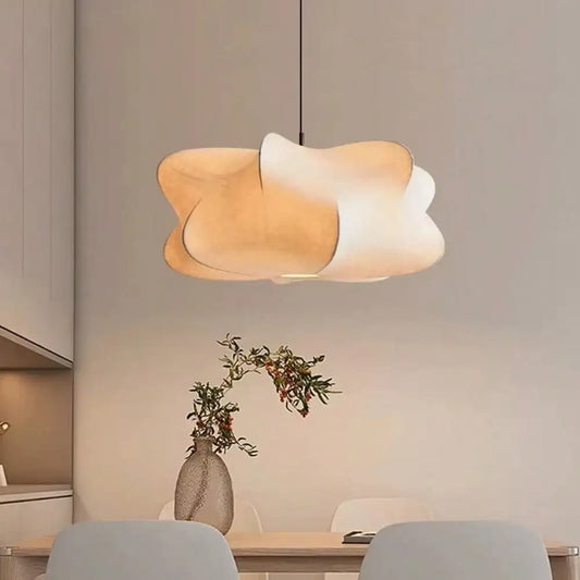 Modern silk chandelier for living room, shop, bar, parlor. Elegant home decoration with E27 socket.