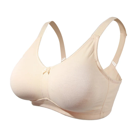 Reggiseno LERVANLA 2302 in cotone senza cuciture per donne formose, anche per mastectomia, con coppe grandi.
